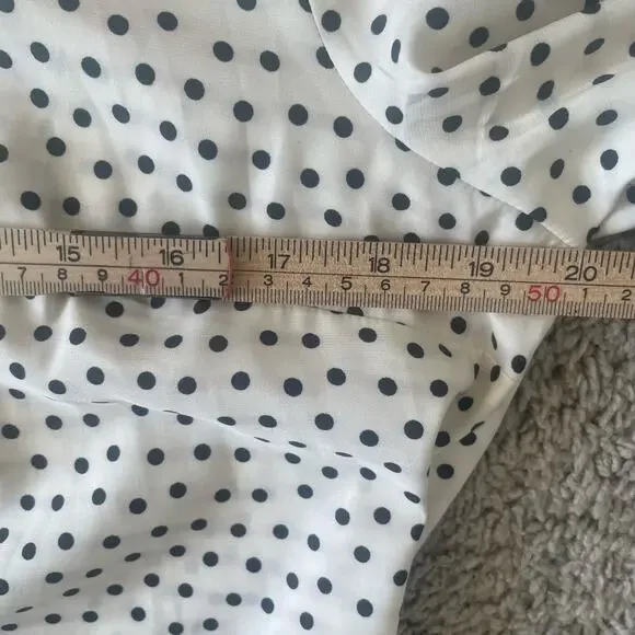 Express Portofino Georgette Polka Dot  Button-Down Long Sleeve Shirt sz M - Picture 12 of 15